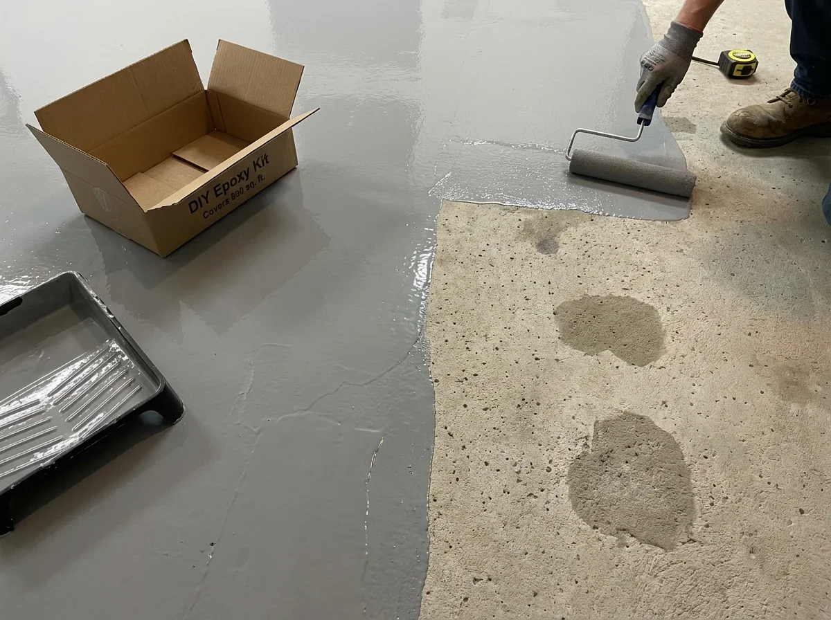 Why Retail Kit Coverage Claims Fall Short — epoxy garage floor home depot