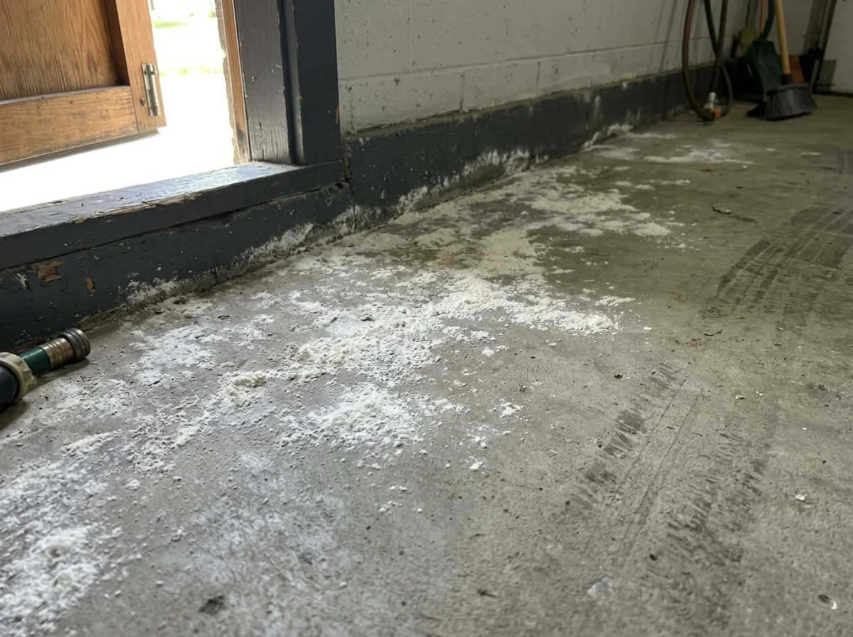 White Powder on a Garage Floor: Efflorescence Before Coating