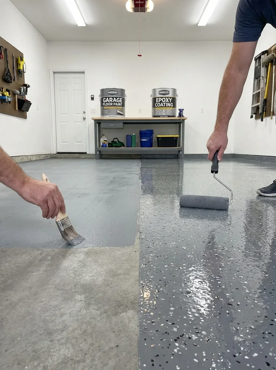 Garage Floor Paint vs. Epoxy Coating — Why Professionals Recommend Epoxy