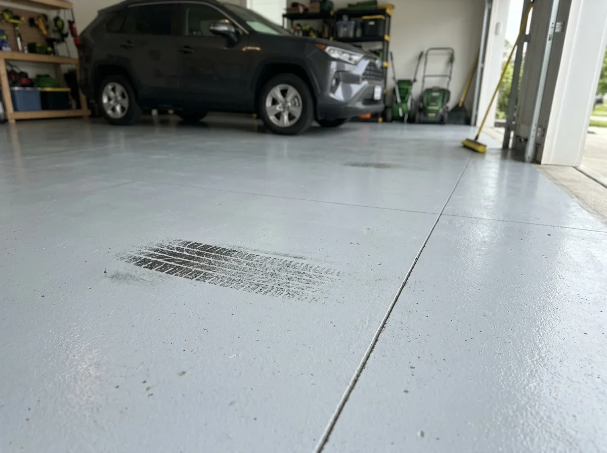 Hot Tire Pickup on Epoxy Garage Floors