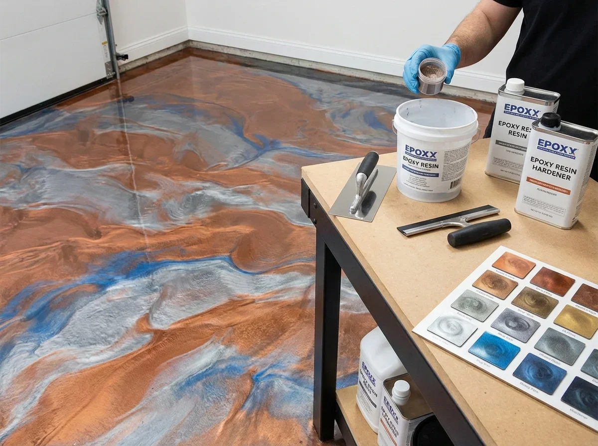 How to Choose a Metallic Epoxy Contractor — metallic garage floor epoxy colors